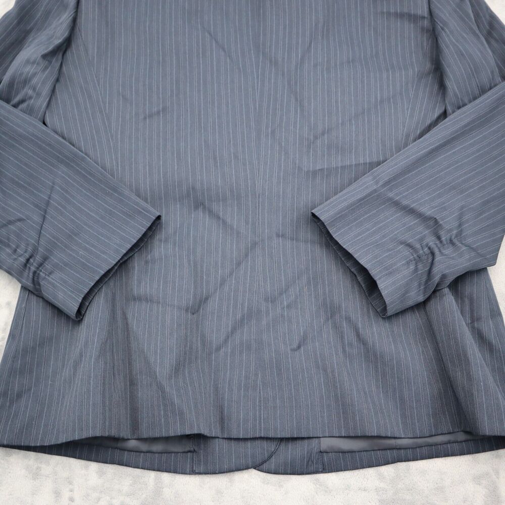 9 and Co Suit Womens 10 Black Pinstriped Single Breasted Notch Lapel Jacket - Picture 15 of 16